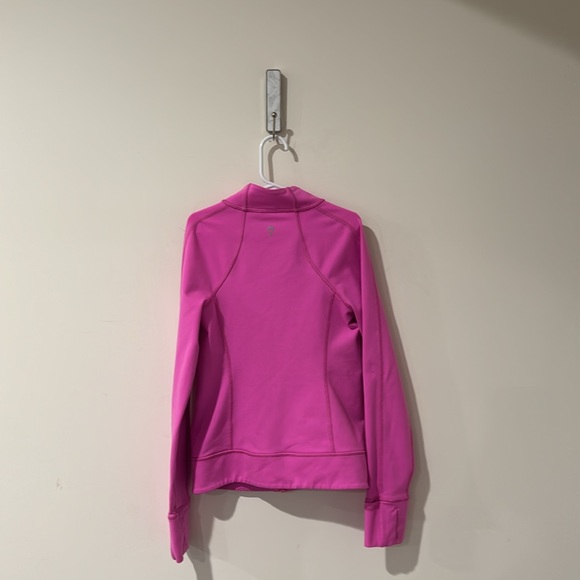• Ivivva • Girls Zip Up Athletic Jacket Hot Pink with blue and white print  8 - Picture 4 of 4